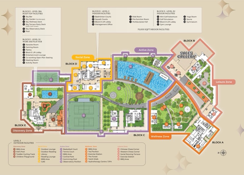 Cappella Embassy site plan and facility zones